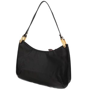 Saks 5th Ave Shoulder Bag Black Box Leather Handbag Retro Vintage 1970s